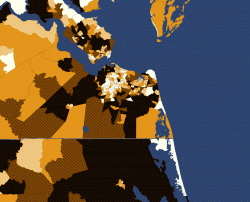 SimplyMap image of S.E. Virginia and N.E. North Carolina with census tracts